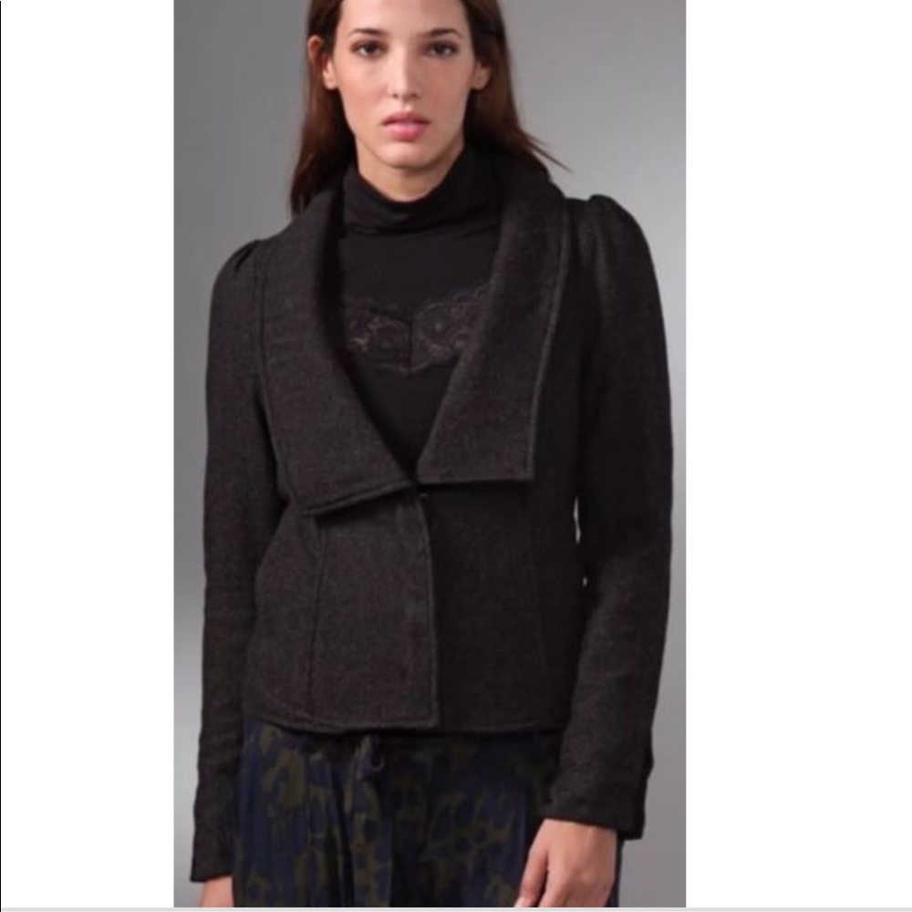 Free People Shawl Wool Puff Sleeve Blazer Jacket